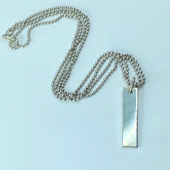 Gucci Bar Tag Double-Strand sterling ball link Necklace 20" 23.3g w/pouch GS210 - Picture 1 of 6